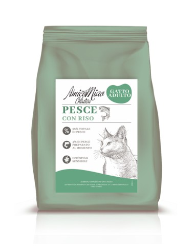 Crocchette gatto olistiche con pesce e riso integrale 1.5kg, ipoallergeniche