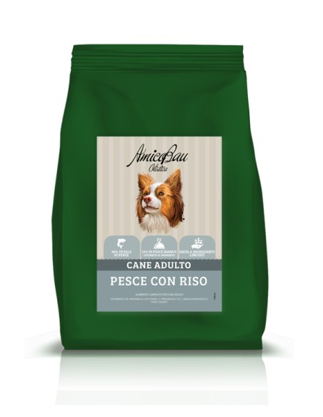 Crocchette cane olistiche con pesce bianco e riso integrale 1.5kg, ipoallergeniche