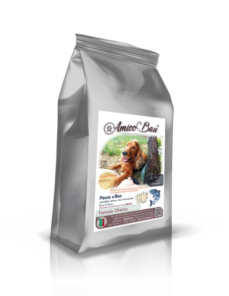 Crocchette cane pesce e riso micronizzato 12kg, superpremium