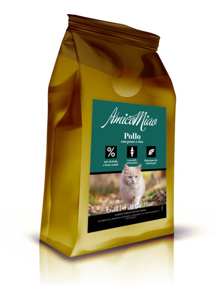 Crocchette gatto anziano pollo e pesce 6kg, superpremium