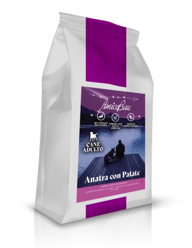 Crocchette cane anatra e patata 10kg, superpremium grain free